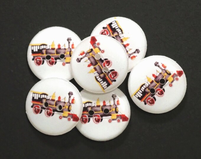 6 Black Train Buttons. Sewing Buttons Handmade by Me. Washer and Dryer ...