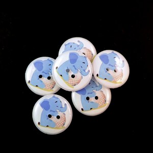 6 Elephant and Golf Ball Sewing Buttons. Choose Your Size. image 2