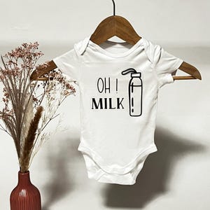 Baby bodysuit with saying &quot;Oh! Milk&quot; | Birth gift | Personalized baby clothes | Gender reveal | Baby gift | Baby style | Baby bodysuit