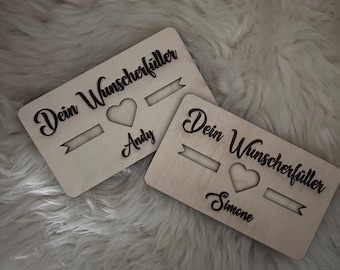 Money gift personalized wish fulfiller birthday baptism birth gift money packaging wood laser name