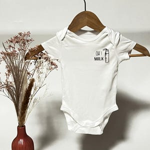 Baby bodysuit with saying &quot;Oh! Milk&quot; | Birth gift | Personalized baby clothes | Gender reveal | Baby gift | Baby style | Baby bodysuit