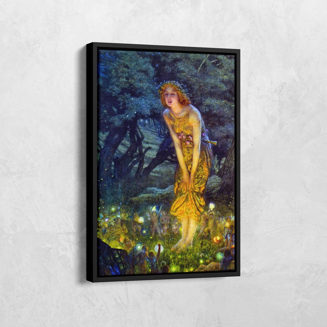 Midsummer Eve Poster, Edward Robert Hughes Print, Pre rhaphaelite Art