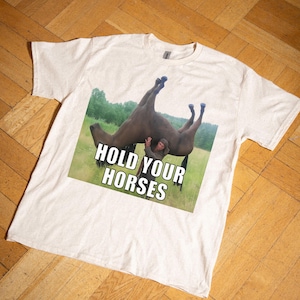 Hold Your Horses Funny Shirt - Funny meme shirt, Funny meme shirt, Ironic shirt, stupid shirt, viral funny shirts, bootleger, Internet humor
