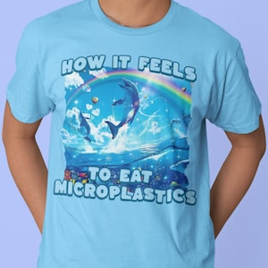 How It Feels To Eat Microplastics Shirt, Brain Rot Tee, Ironic Funny Meme T-Shirt, Unhinged Graphic Tee