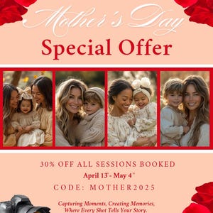 Photography Services Flyer, DIY Flyer Template Design, Professional Photographer Flyer, Photoshoot Flyer, Premade Photography Package Flyer