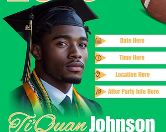 Modern Graduation Announcement Template, Senior Party Invite (Digital Download)