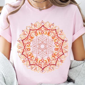 Fire Mandala Shirt: Sacred Geometry Yoga Tee