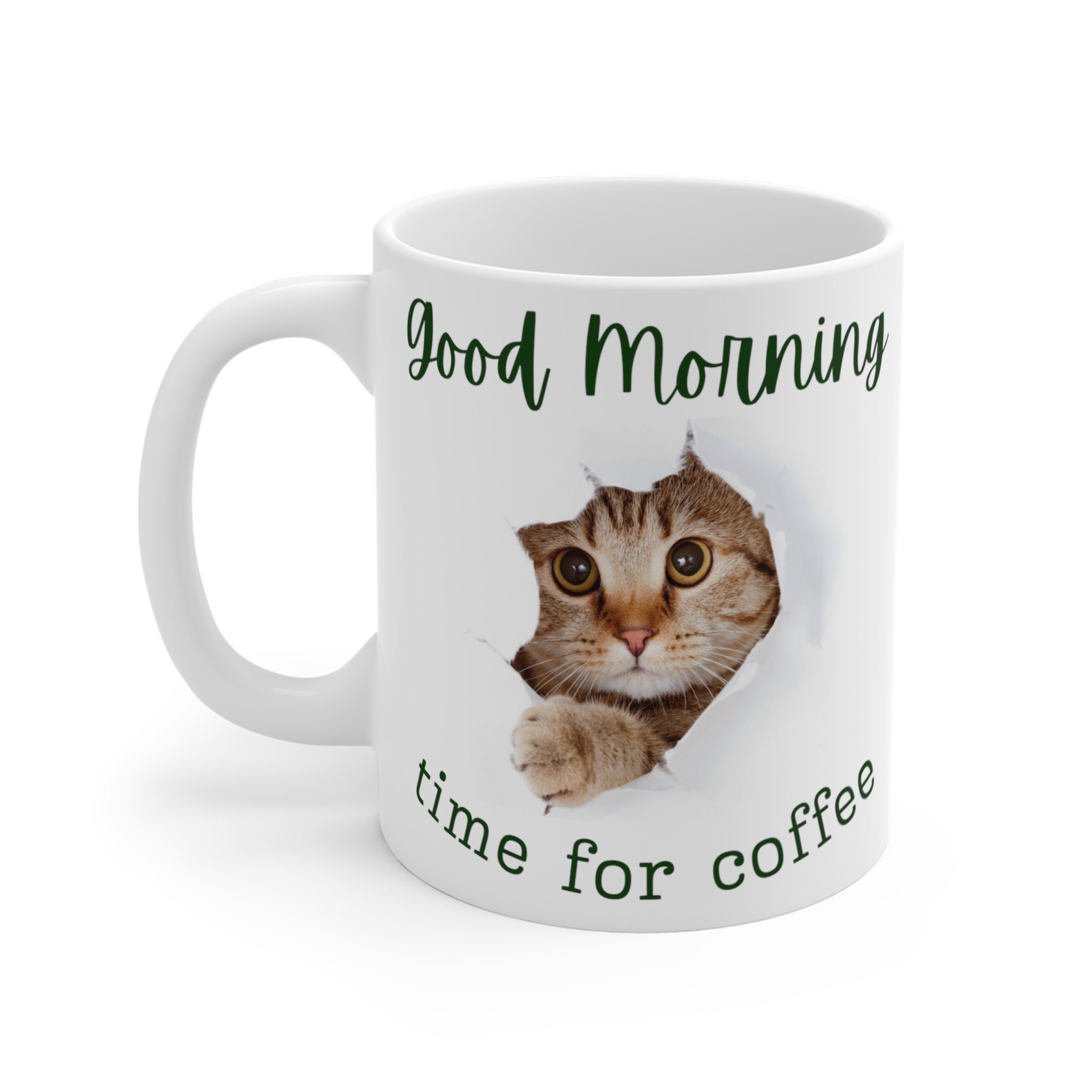 Cat and Coffee Mug for Coffee Lovers, Morning Coffee Time, Coffee Mug