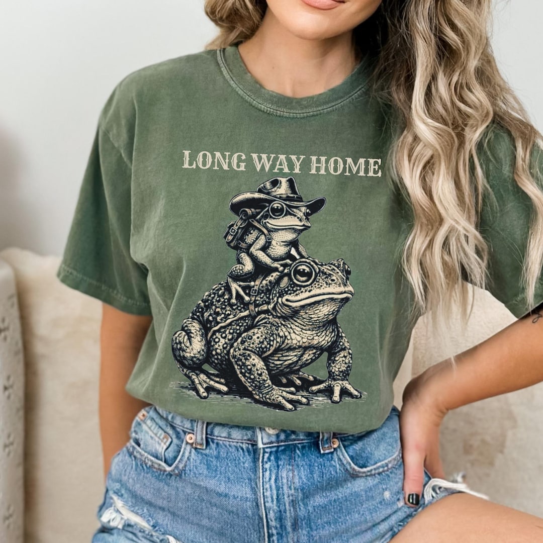 Ribbit Ranch Long Way Home Frog Shirt, Ribbit Ranch Adventure Tee, Comfort Colors - Etsy
