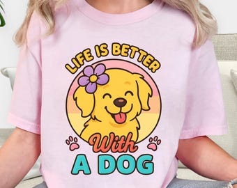 Kawaii Dog T-Shirt: Retro Sunset Puppy Graphic Tee