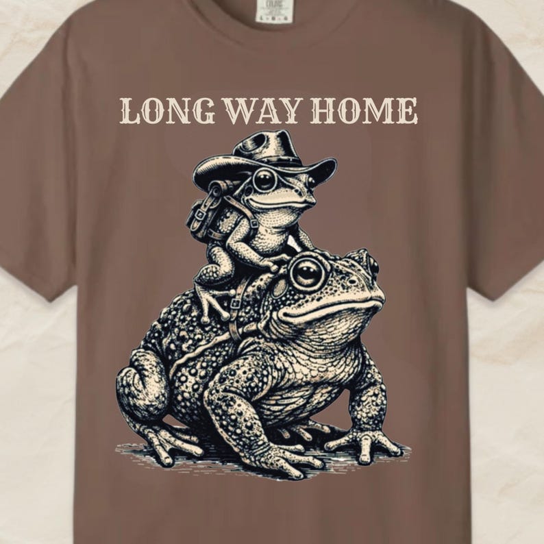 Ribbit Ranch Long Way Home Frog Shirt, Ribbit Ranch Adventure Tee, Comfort Colors - Etsy