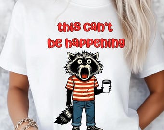 Comfort Colors Funny Raccoon T-Shirt, Coffee Crisis Graphic Tee