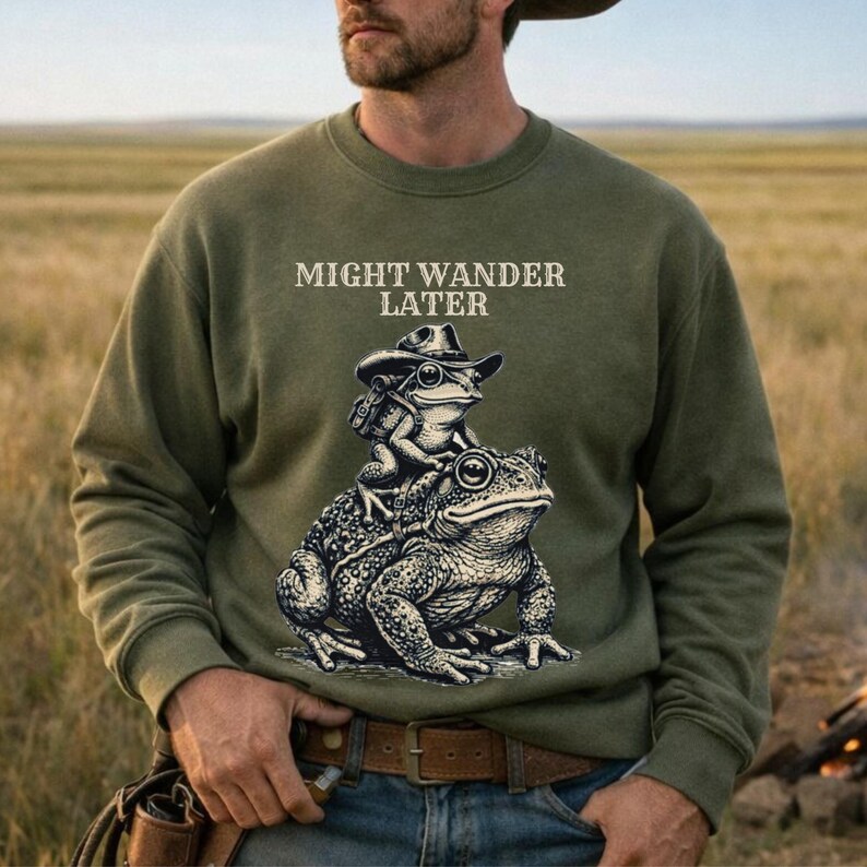 Ribbit Ranch Might Wander Later Frog Sweatshirt – Ribbit Ranch Adventure Shirt - Etsy