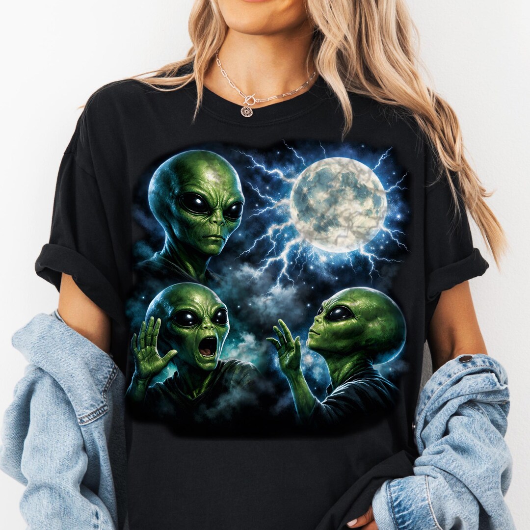 Alien Moon Shirt, Moonlit Electric Sky Graphic Tee, Sci-fi Lover Gift ...