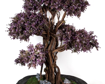 Bonsai di ciliegio giapponese con muschio conservato, pianta da interno ed esterno, regalo per l'inaugurazione della casa, decorazione per il soggiorno,