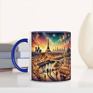 Paris Cityscape Mug - Eiffel Tower, Notre-Dame - Best Paris Gift - FREE SHIPPING!