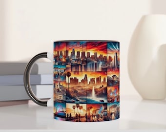 Los Angeles Cityscape Coffee Mug: Hollywood Sign, Griffith Observatory