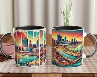 Perth Cityscape Coffee Mug: Swan River & Kings Park Design