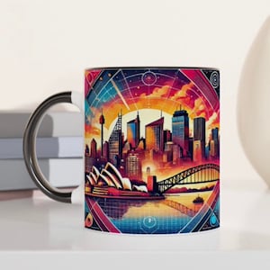 Sydney Skyline Coffee Mug | Vibrant City Design | Iconic Landmarks | Perfect Sydney Souvenir | FREE SHIPPING!