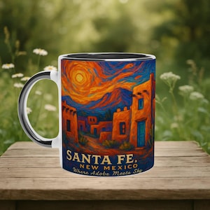 Santa Fe Mug: Van Gogh Adobe Sunset, New Mexico Gift