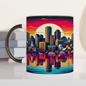 Boston Skyline Coffee Mug | Vibrant City Design | Iconic Landmarks | Perfect Boston Souvenir | FREE SHIPPING!