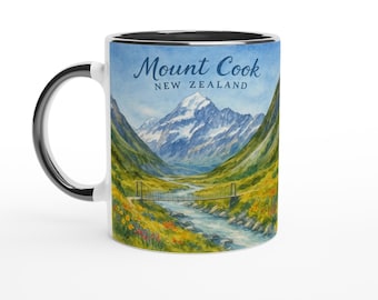 Mount Cook New Zealand Mug – Aoraki, Hooker Valley & Alpine Peaks