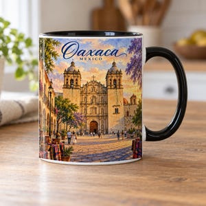 Oaxaca Mexico Watercolour Mug – Santo Domingo Church, Andador Alcalá Streetscape