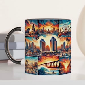San Diego Cityscape Ceramic Mug: Zoo & Balboa Park Design