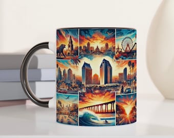 San Diego Cityscape Ceramic Mug: Zoo & Balboa Park Design