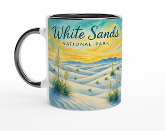 White Sands National Park Mug: Watercolor Desert Sunset, Yucca - New Mexico Gift