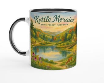 Kettle Moraine Watercolor Mug: Wisconsin State Forest Gift