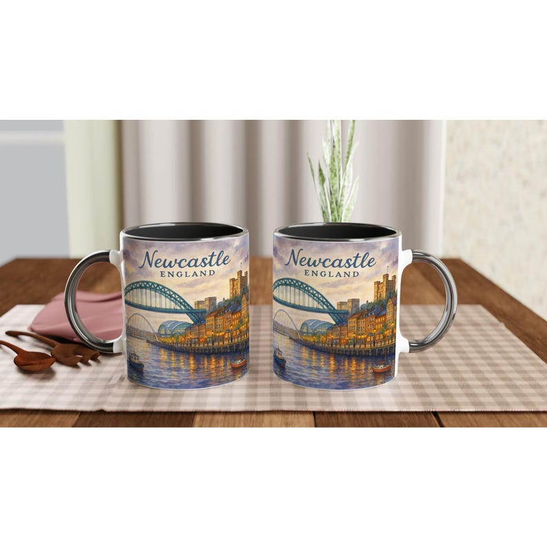Newcastle England Mug – Tyne Bridge, Castle & Quayside image 6
