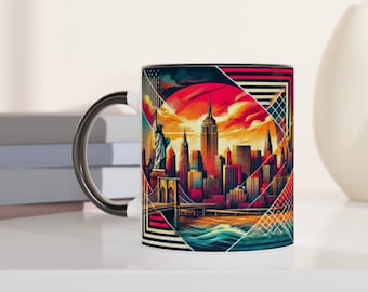 NYC Skyline Coffee Mug: Vibrant New York City Souvenir