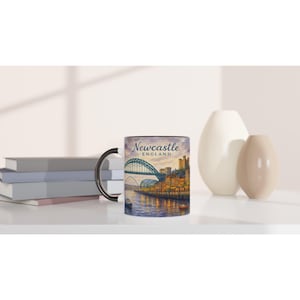 Newcastle England Mug – Tyne Bridge, Castle & Quayside image 4