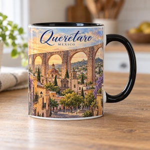 Querétaro Mexico Watercolour Mug – Aqueduct, Historic Centre, Colonial Charm