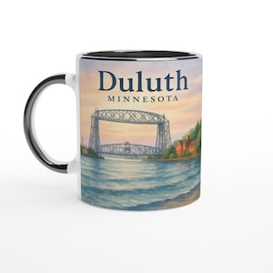Duluth Minnesota Mug, Lake Superior Gift, Aerial Lift Bridge, Minnesota Souvenir, Canal Park Decor