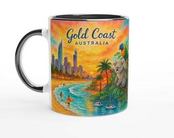 Gold Coast Australia Mug – Surfers Paradise, Beaches & Skyline