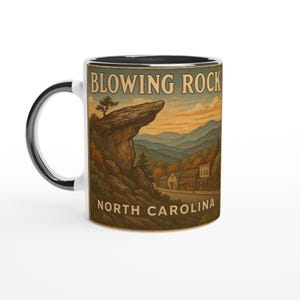 Blowing Rock Mug, North Carolina Gift, Blue Ridge Mountains, NC Souvenir, Rustic Mountain Decor