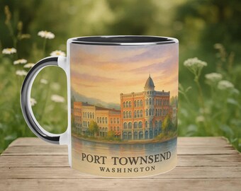 Tazza Port Townsend, regalo Washington, tazza vittoriana da spiaggia, souvenir del Pacifico nord-occidentale, decorazione storica