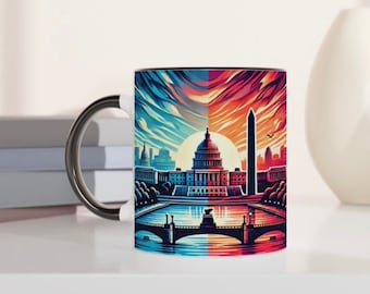 Washington D.C. Skyline Coffee Mug: Vibrant Cityscape Souvenir