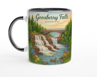 Gooseberry Falls Watercolor Mug: Minnesota North Shore Scenic Gift