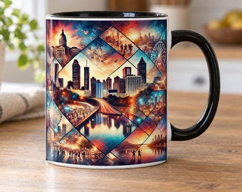 Atlanta-Stadtbild-Tasse – Wahrzeichen von Georgia, farbenfrohe Keramik