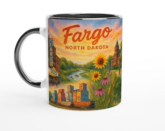 Fargo North Dakota Watercolor Mug: Iconic Cityscape Art