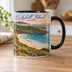 Achill Island Ireland Watercolour Mug – Keem Bay & Atlantic Coast | Ireland Gift