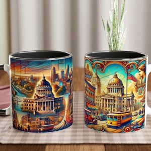 Jackson Cityscape Mug - Mississippi State Capitol, Old Capitol Museum, Eudora Welty House - Best Jackson Gift - FREE SHIPPING!