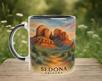 Tazza Sedona, Arizona: acquerello del deserto del sud-ovest