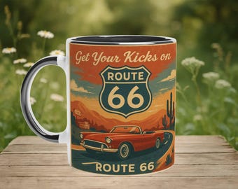 Tazza vintage Route 66: regalo retrò per un viaggio su strada in stile americano