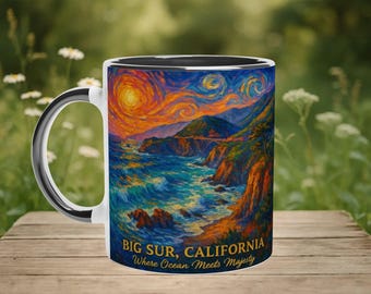 Tazza Big Sur: arte della costa californiana in stile Van Gogh