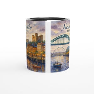Newcastle England Mug – Tyne Bridge, Castle & Quayside image 5