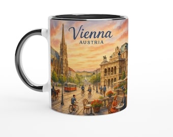 Vienna Austria Mug – St. Stephen’s Cathedral, Opera House & Historic Skyline
